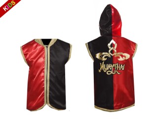 Kanong Custom Muay Thai Hoodies for Children : KNHODKID-121-Red-Black Kanong Custom Muay Thai Hoodies for Children : KNHODKID-121-Red-Black