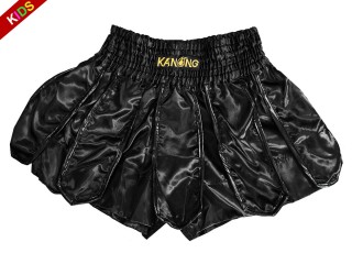 Kanong Kids Muay Thai Kick Boxing Shorts : KNS-139-Black-K
