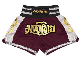 Kanong Muay Thai Shorts : KNS-141-Maroon Kanong Muay Thai Shorts : KNS-141-Maroon