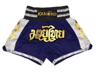 Kanong Muay Thai Shorts : KNS-141-Navy Kanong Muay Thai Shorts : KNS-141-Navy