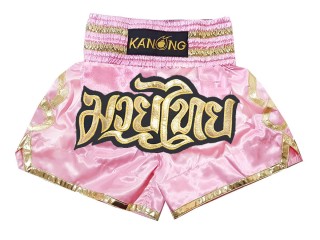 Kanong Muay Thai Kick boxing Shorts : KNS-121-Pink Kanong Muay Thai Kick boxing Shorts : KNS-121-Pink
