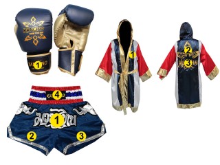 Custom Boxing Gloves + Customize Muay Thai Shorts + Custom Muay Thai Robe