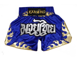 Kanong Muay Thai Shorts : KNS-145-Blue Kanong Muay Thai Shorts : KNS-145-Blue