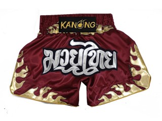 Kanong Muay Thai Shorts : KNS-145-Maroon Kanong Muay Thai Shorts : KNS-145-Maroon