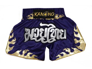 Kanong Muay Thai Shorts : KNS-145-Navy Kanong Muay Thai Shorts : KNS-145-Navy
