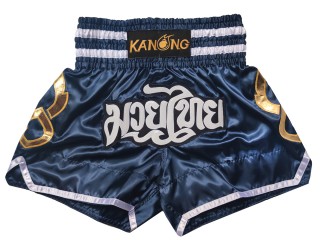 Kanong Muay Thai Shorts : KNS-143-Navy Kanong Muay Thai Shorts : KNS-143-Navy