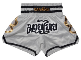Kanong Muay Thai Shorts : KNS-143-Silver Kanong Muay Thai Shorts : KNS-143-Silver