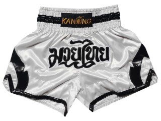 Kanong Muay Thai Shorts : KNS-144-White Kanong Muay Thai Shorts : KNS-144-White