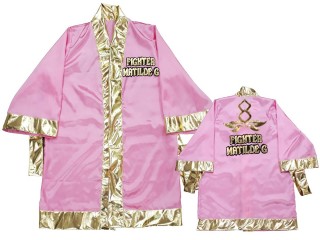 Customize Muay Thai Boxing Robe: KNFIRCUST-001-Pink Customize Muay Thai Boxing Robe: KNFIRCUST-001-Pink