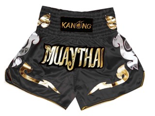 Kanong Muay Thai Boxing Shorts : KNS-126-Black Kanong Muay Thai Boxing Shorts : KNS-126-Black