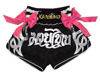 Kanong Muay Thai Boxing Shorts : KNS-127-Black Kanong Muay Thai Boxing Shorts : KNS-127-Black