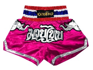 Kanong Muay Thai Kick boxing Shorts : KNS-125-DarkPink Kanong Muay Thai Kick boxing Shorts : KNS-125-DarkPink