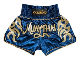 Kanong Muay Thai Kick boxing Shorts : KNS-134-Navy Kanong Muay Thai Kick boxing Shorts : KNS-134-Navy
