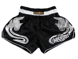 Kanong Retro Muay Thai Shorts : KNSRTO-209-Black Kanong Retro Muay Thai Shorts : KNSRTO-209-Black