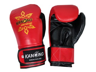 Kanong Real Leather Muay Thai Boxing Gloves : Red/Black Kanong Real Leather Muay Thai Boxing Gloves : Red/Black