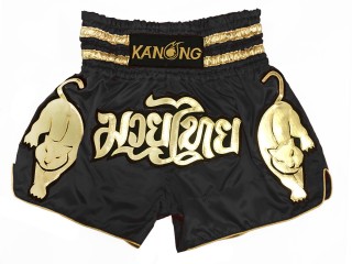 Kanong Muay Thai Shorts : KNS-135-Black Kanong Muay Thai Shorts : KNS-135-Black