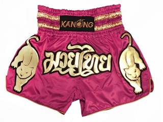 Kanong Muay Thai Shorts : KNS-135-DarkPink Kanong Muay Thai Shorts : KNS-135-DarkPink