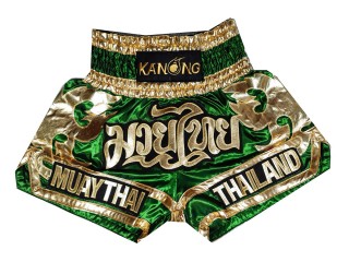 Kanong Muay Thai Shorts : KNS-136-Green Kanong Muay Thai Shorts : KNS-136-Green