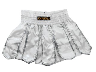 Kanong Muay Thai Skirt Shorts : KNS-139-White Kanong Muay Thai Skirt Shorts : KNS-139-White