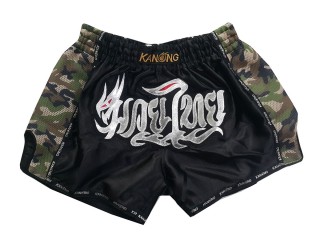 Kanong Retro Muay Thai Shorts : KNSRTO-231-Black Kanong Retro Muay Thai Shorts : KNSRTO-231-Black