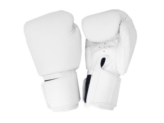 Kanong Plain Muay Thai Boxing Gloves : White Kanong Plain Muay Thai Boxing Gloves : White