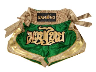 Kanong Muay Thai Boxing Shorts : KNS-132-Green Kanong Muay Thai Boxing Shorts : KNS-132-Green