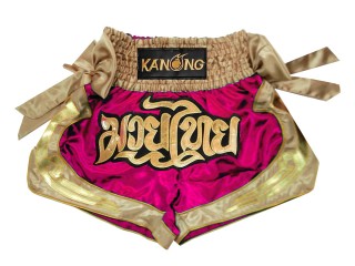 Kanong Muay Thai Boxing Shorts : KNS-132-Rose Kanong Muay Thai Boxing Shorts : KNS-132-Rose